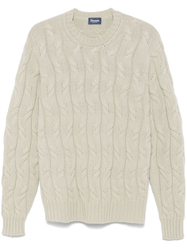 Beige Cable Cashmere Knit