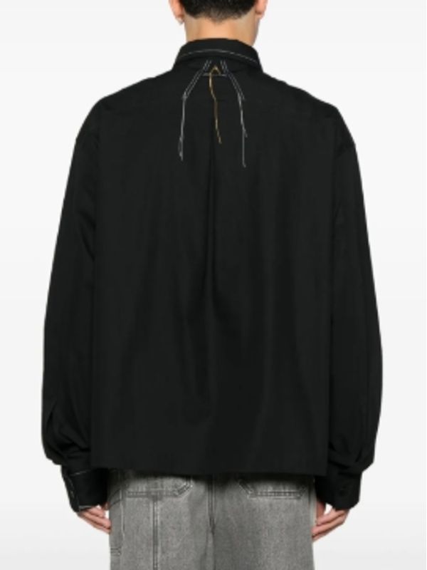 Contrast Stitch Detail Cotton Shirt