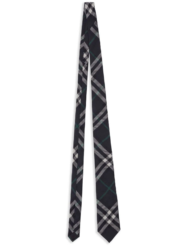 Check Print Silk Necktie