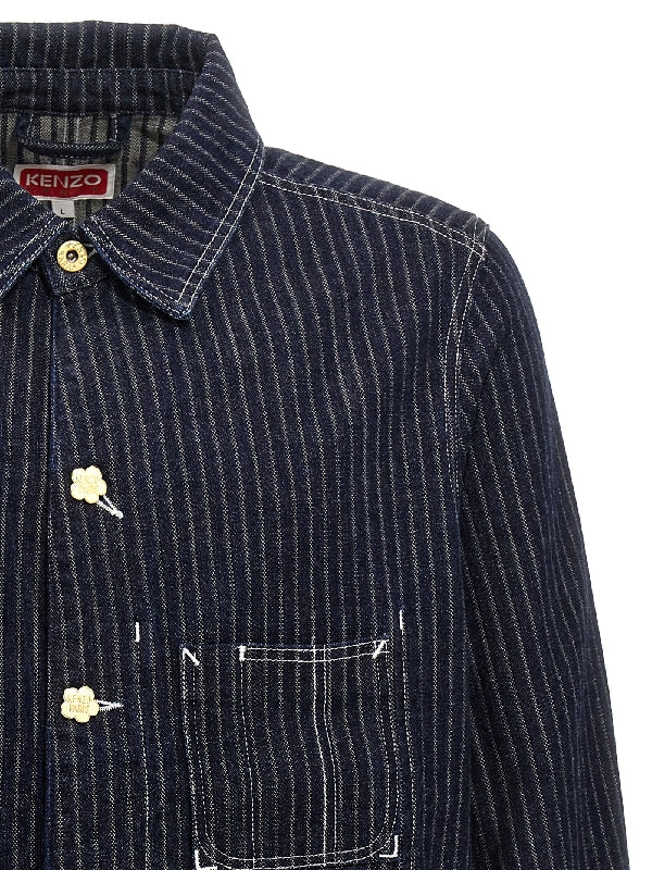 Back Logo Stripe Denim Jacket