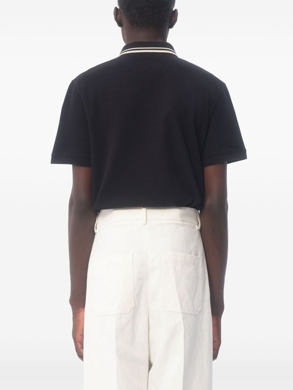 Black Cotton Polo Shirt