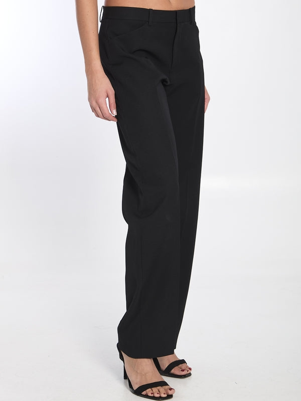 Black Wool Tailored Pants