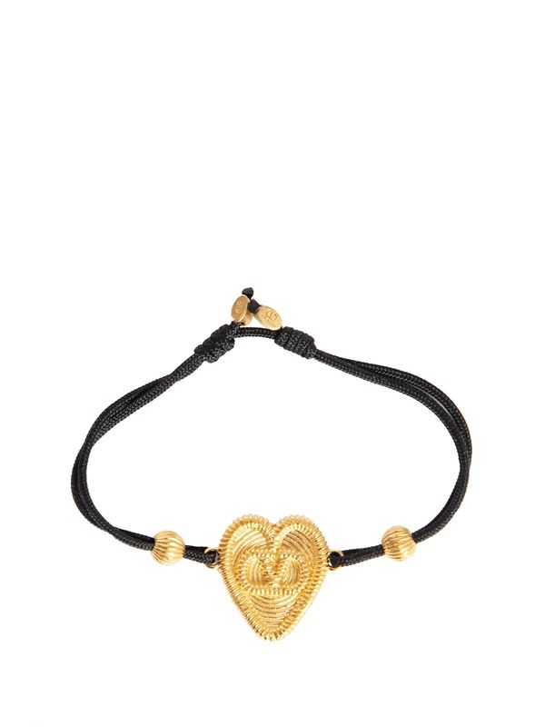 V Logo Heart Decoration Bracelet