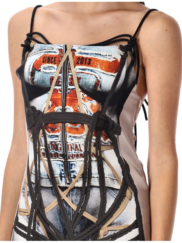 Bondage print dress Long Dress