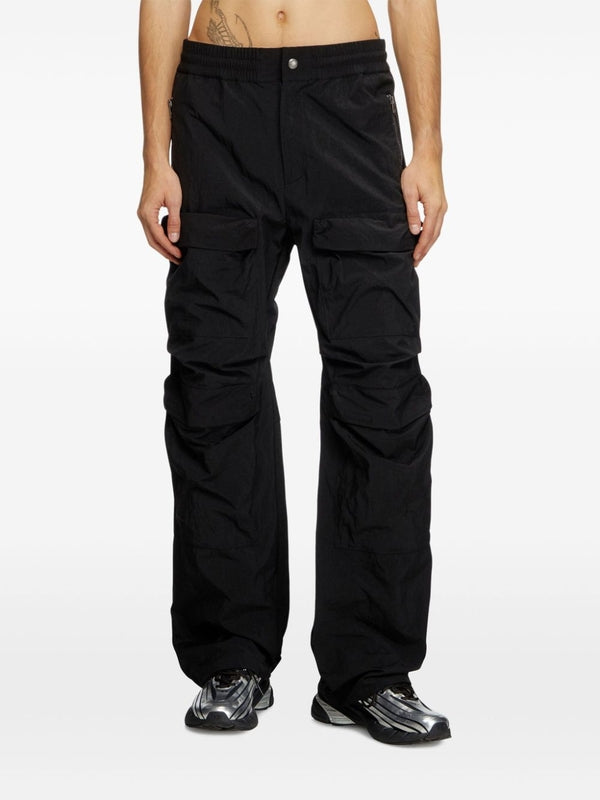 Zipper Pocket Nylon Pants