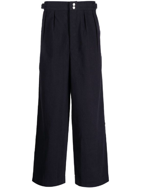 BODE - Pin Tuck Wide Cotton Trousers - Jente