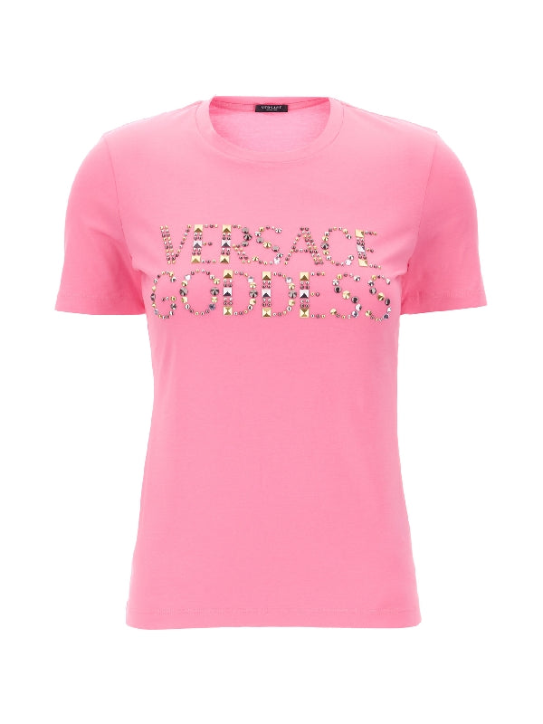 Stud Logo Decor Short Sleeve T-Shirt