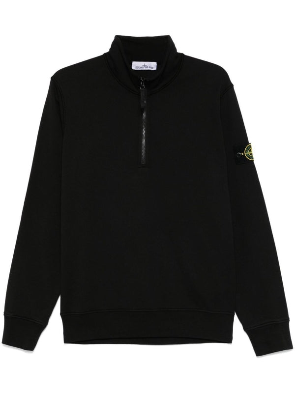 Wappen Patch Half Zip Cotton Sweatshirt