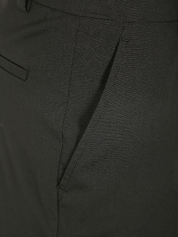 Black Cotton Blend Pants