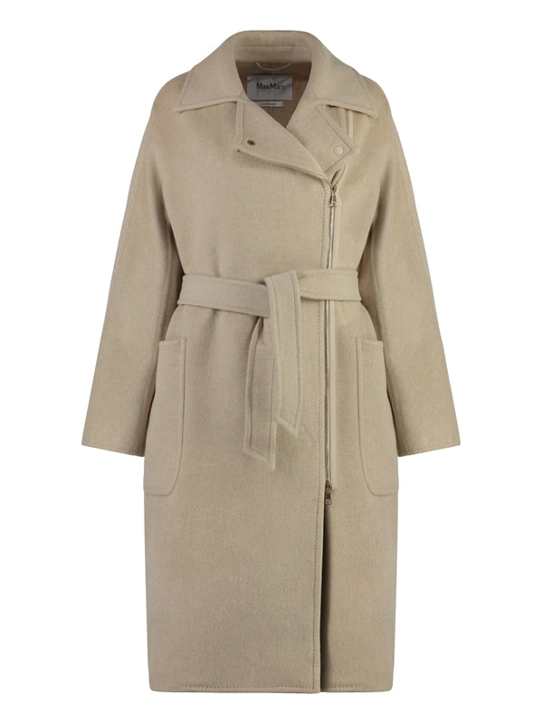 Agosto Belt Zipup Wool Coat