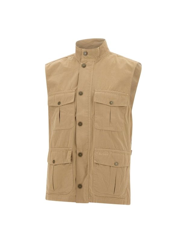 Multi Pocket Highneck Cotton Vest