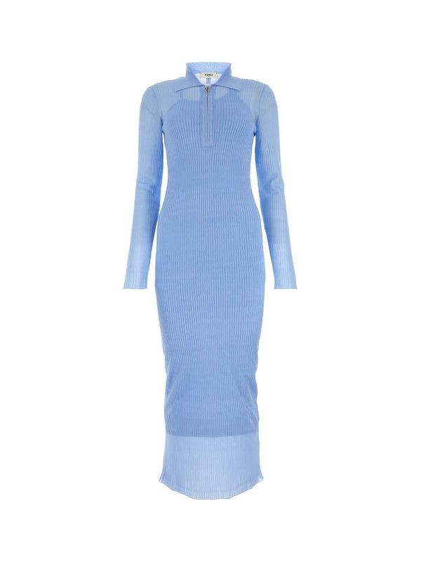 Silk Knit Shirt Dress