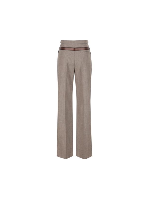 Belt Printing Wool Blend Pants
