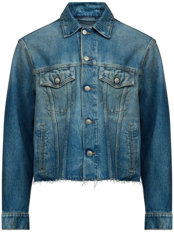 Back Stitch Washing Cotton Denim Trucker Jacket