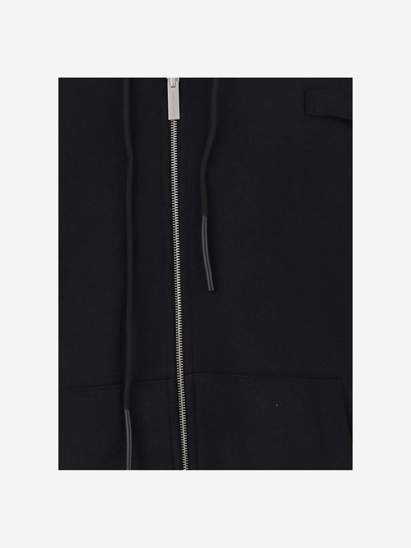 Logo Print Hooded Zip-Up