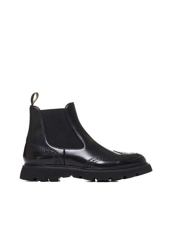 Brogue Detail Leather Chelsea Boots