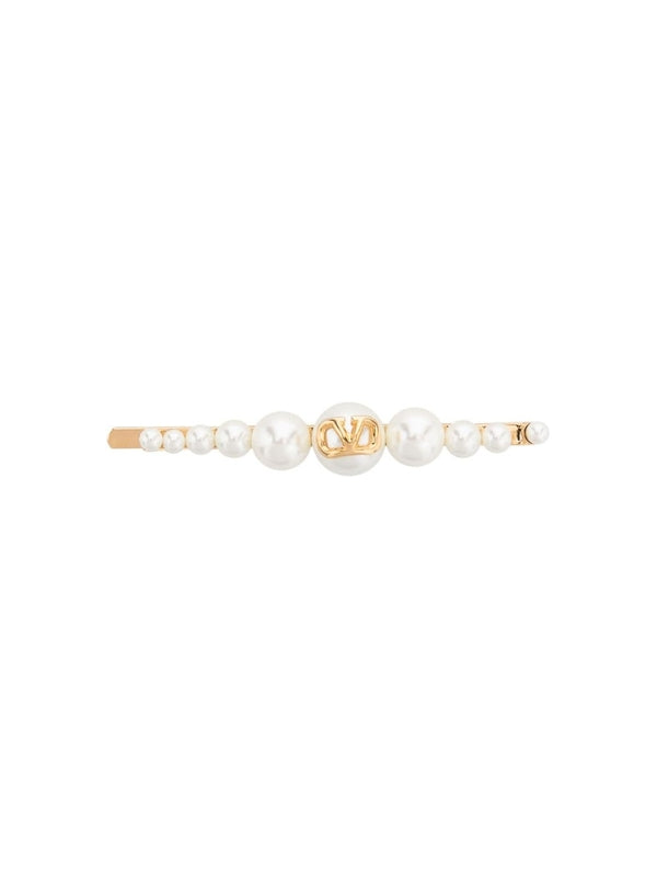 V Logo Pearl Decorative Hairpin