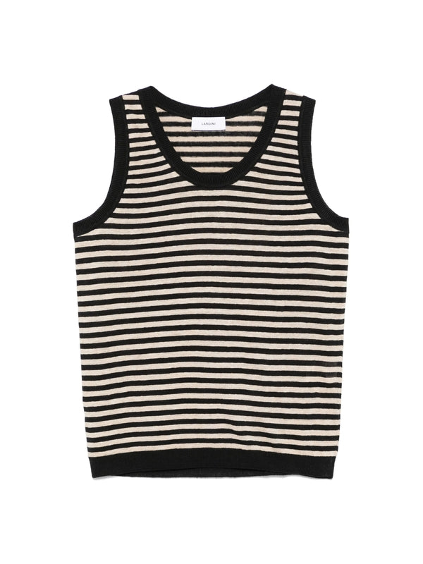 Stripe Pattern Linen Tank Top