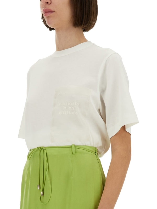 Pocket Detail Cotton Silk T-Shirt