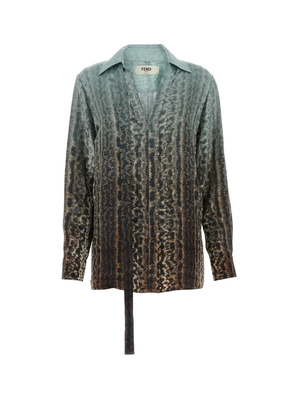 Animal Print Silk Shirt