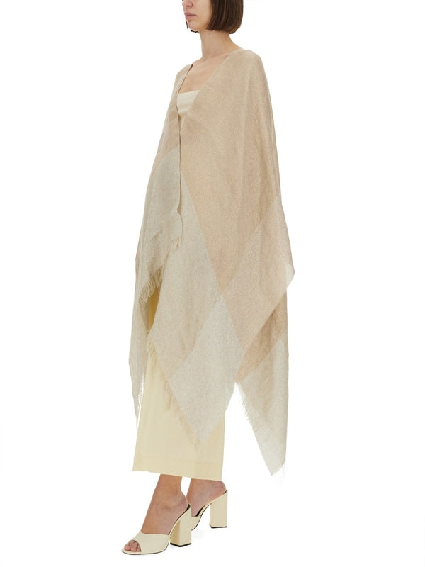 Two-Tone Linen Blend Cape