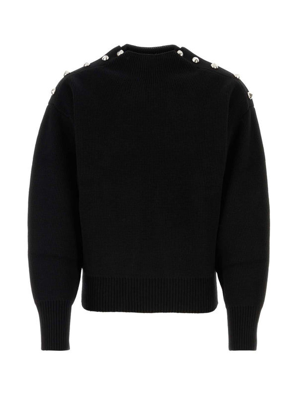 Button Shoulder Cocoon Silhouette Knit