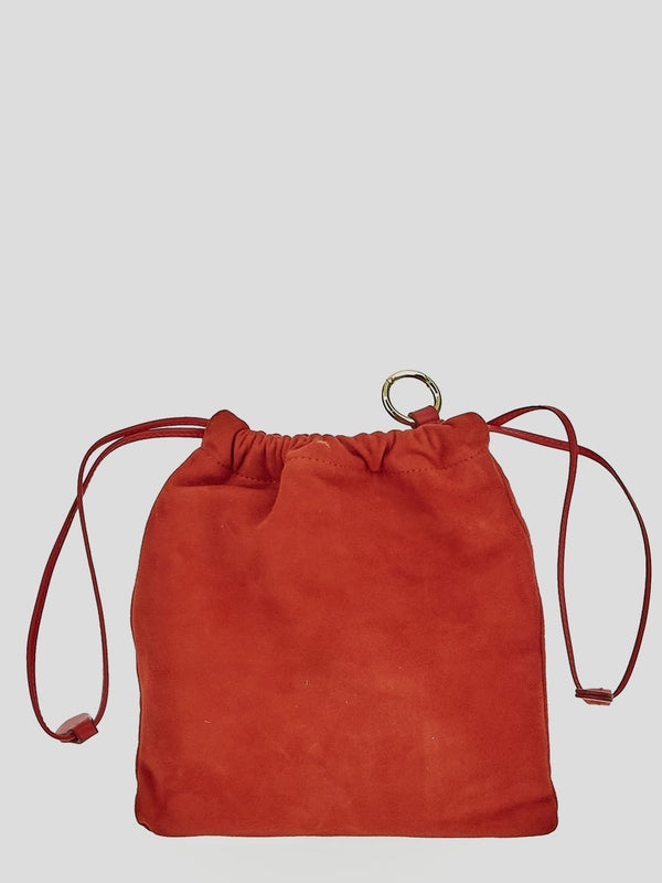 Logo Suede Mini Pouch