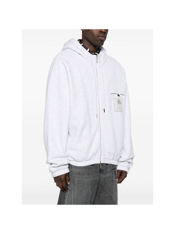 Back Logo Embroidery Cotton
  Hoodie Zip-Up
