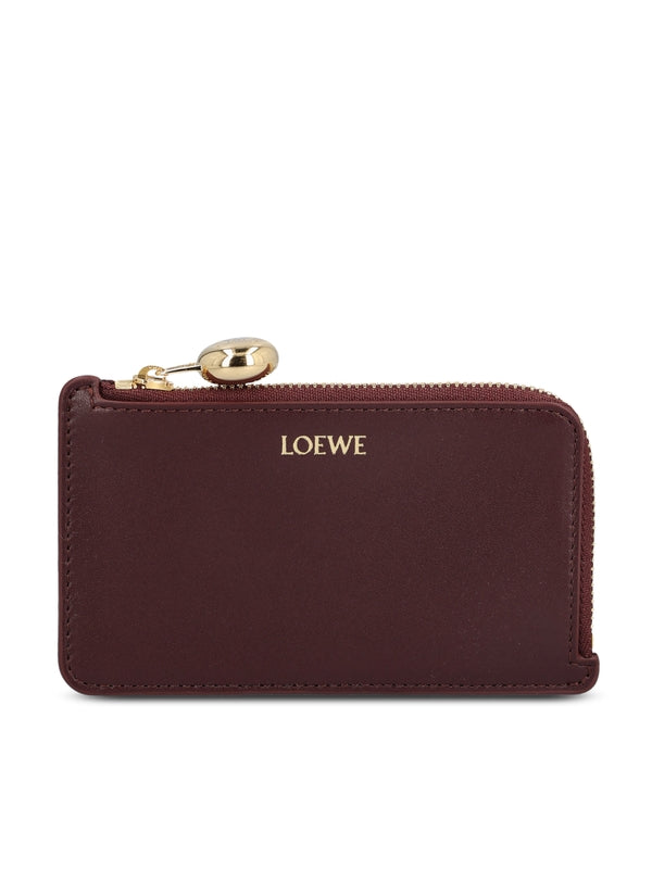 卵石纹皮革零卡钱包