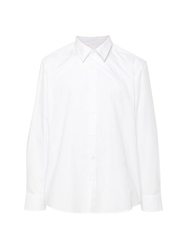 Zipper Detail Cotton Poplin Shirt