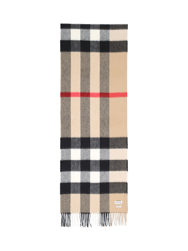 Check Cashmere Fringe Muffler