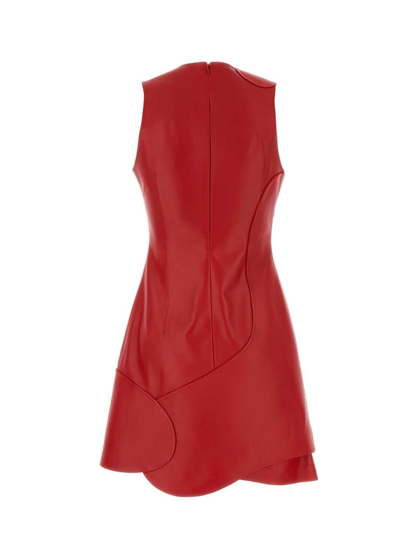 Asymmetric Sleeveless Leather Dress