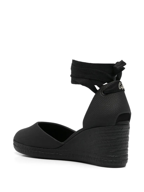 Black Wedge Sandals