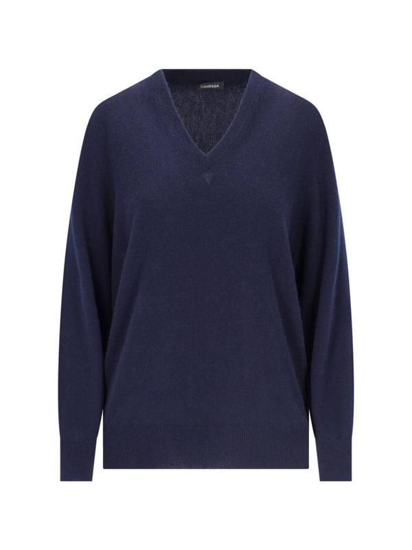 Ribbed Cashmere V-Neck Knit