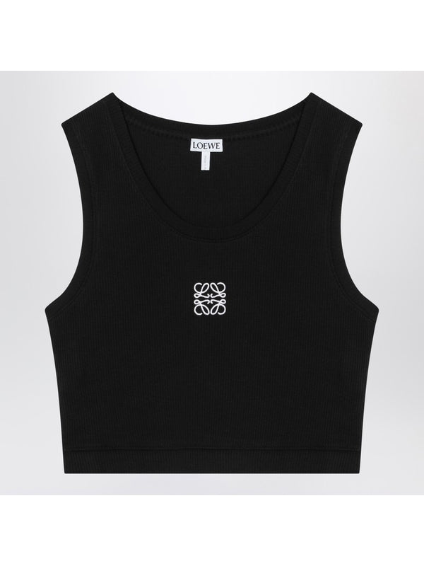 Anagram Embroidered Sleeveless Top