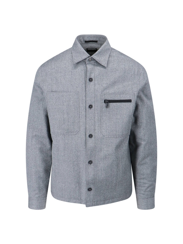 Zipper Pocket Wool Shirt