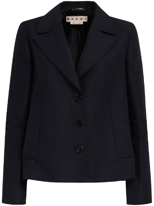 Black Notch Collar Short Jacket