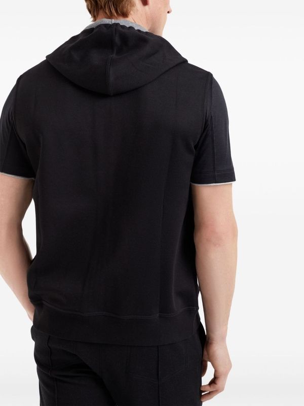 Drawstring Cotton Zip-Up
  Hooded Vest