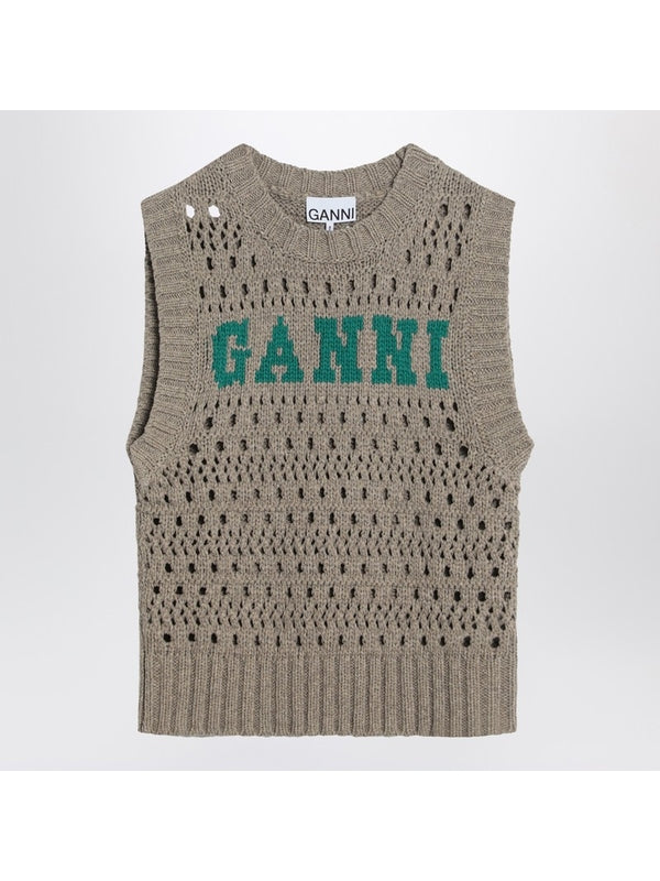 Perforated Cotton Knit Vest