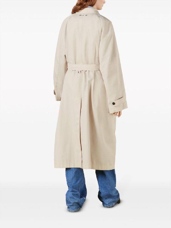 Back Horsebit Cotton Blend Trench Coat