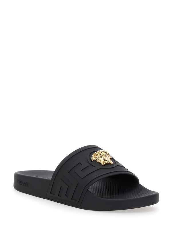 Versace Black Slides