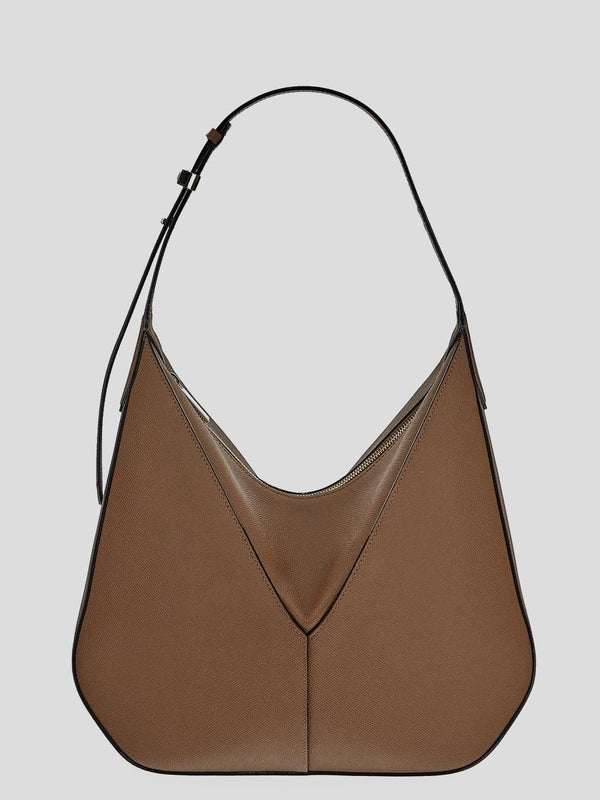 Brown Calfskin Shoulder Bag