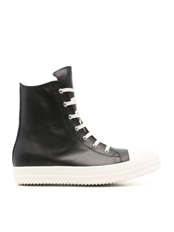 Zipped Leather High-Top Sneakers