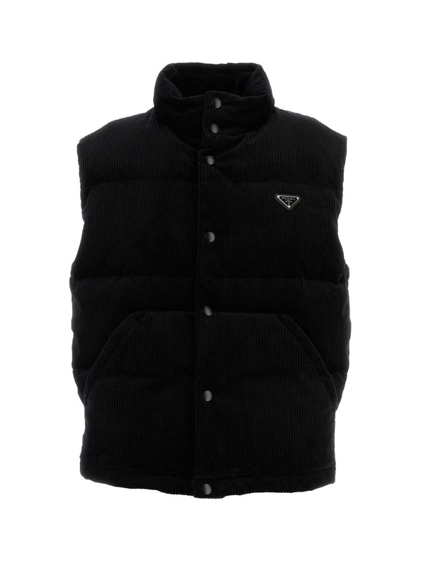 Triangle Logo Corduroy Padded Vest