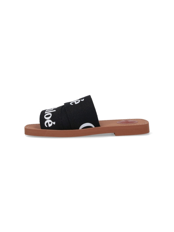 Woody Logo Strap Mule Sandals