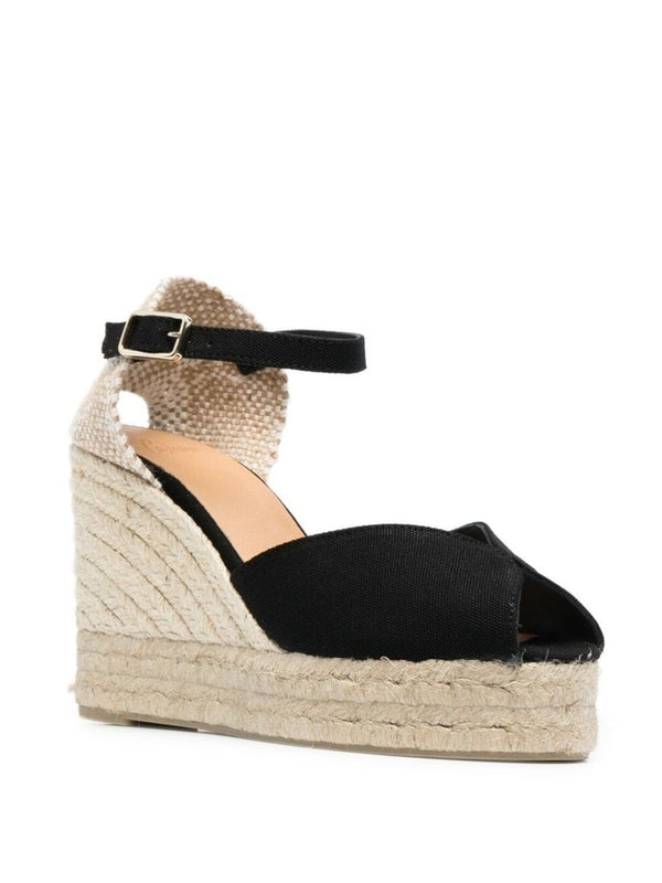 Castaner Black Wedge Sandals