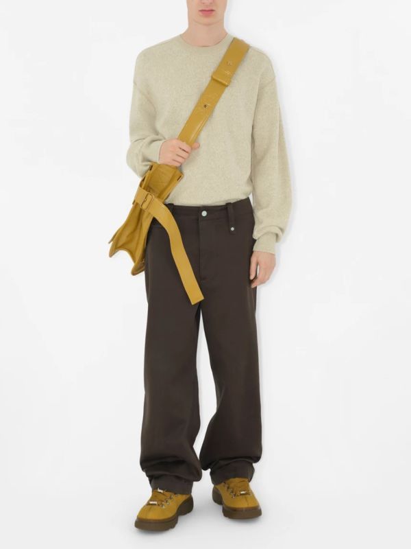 Back Contrast Stitch Crewneck Knit