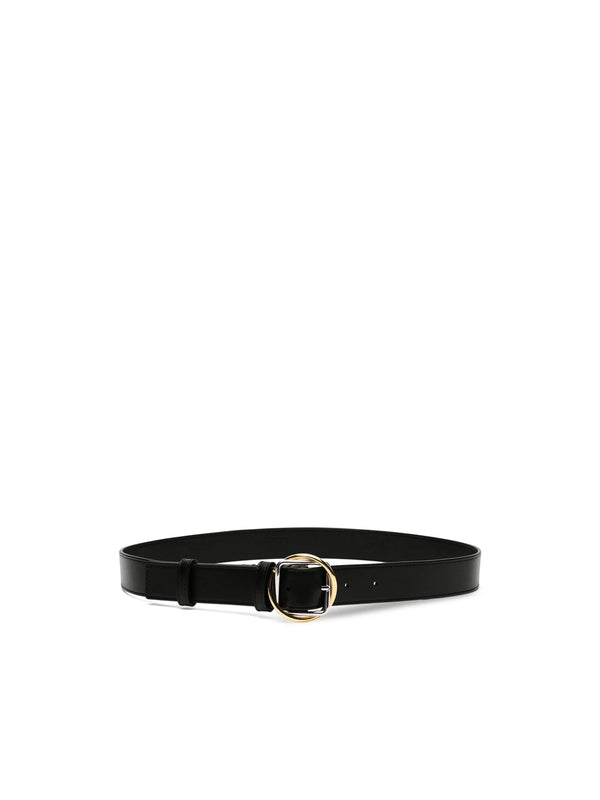 Round Buckle Leather Belt