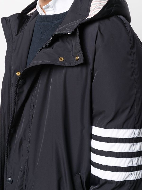 Diagonal Bar Poly Hood Parka