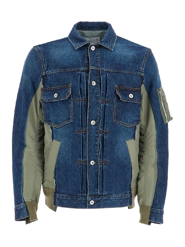 Nylon Insert Denim Jacket - Jente